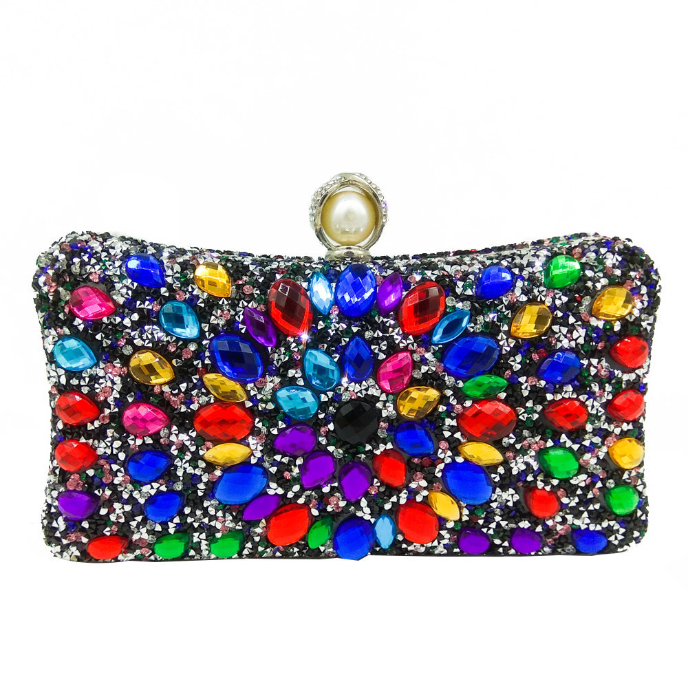 Bolso de embrague FGG popular europeo y americano bolsa de banquete color rhinestone bolso de noche bolso de embrague de las mujeres bolso de boda
