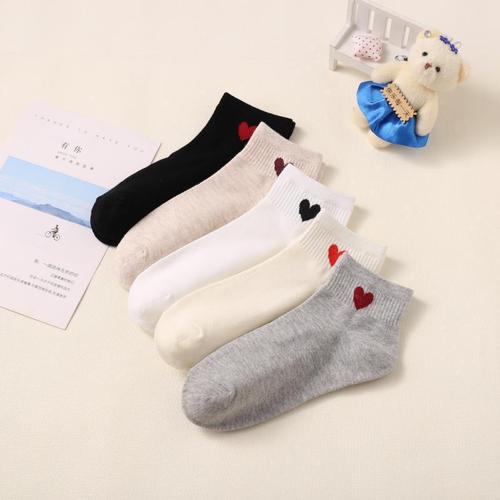 Socks women's boat socks spring and autumn new women's cotton socks casual love short-tube sports cotton socks manufacturer wholesale