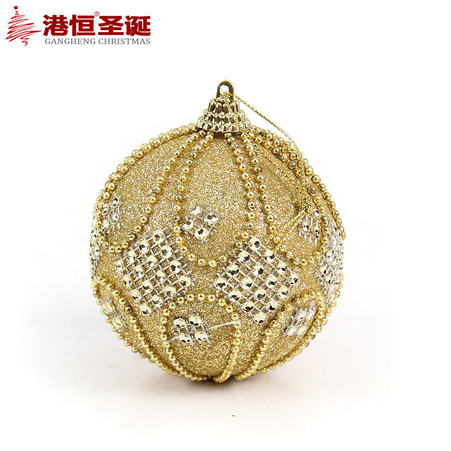 Nuevo 8cm espuma BOLA DE Navidad pegatinas hechas a mano perlas colgante decoraciones de Navidad decoración del árbol de Navidad BOLA DE Navidad