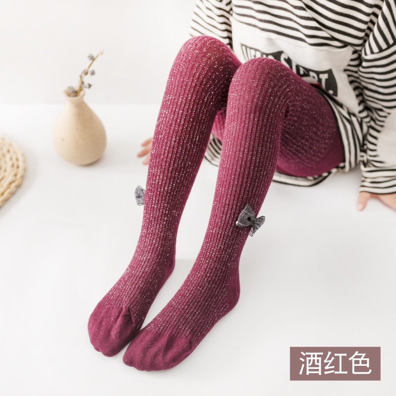 Chenggongfang nuevo nudo mariposa brillante pantimedias DE LOS NIÑOS polainas de las niñas calcetines de los niños fábrica al por mayor