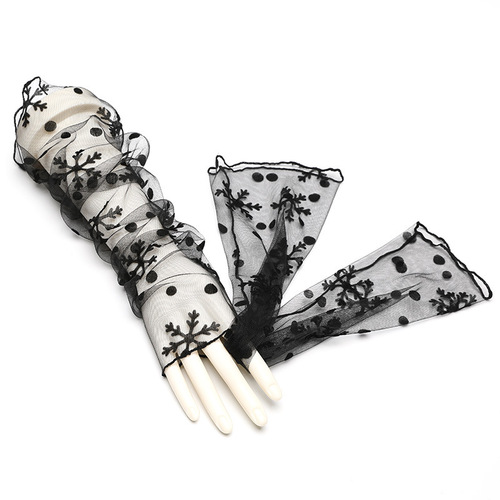 Summer cool sun protection sleeves, thin and long lace mesh gloves for women to drive and ride electric bikes, sunshade and breathable