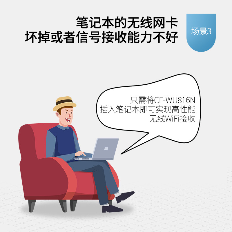 COMFAST 816N Escritorio USB tarjeta de red inalámbrica WIFI transmisor receptor 150m Mini receptor de tarjeta de Red