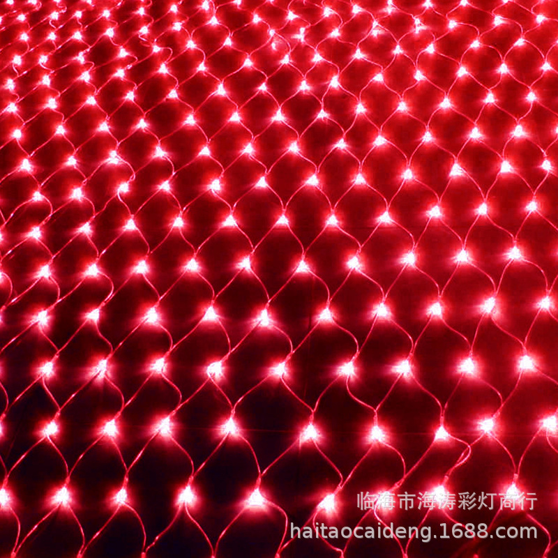Luz de red solar Luz de color LED luz intermitente Cadena de red de pesca Luz de Navidad Cadena de luz impermeable decoración de interiores cortina de malla de luz