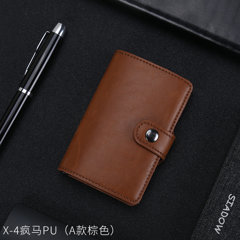 Venta al por mayor de fábrica anti-robo tarjeta swiping bolsa caliente titular de la tarjeta Cartera de aleación de aluminio automático pop-up caja de la tarjeta RFID función