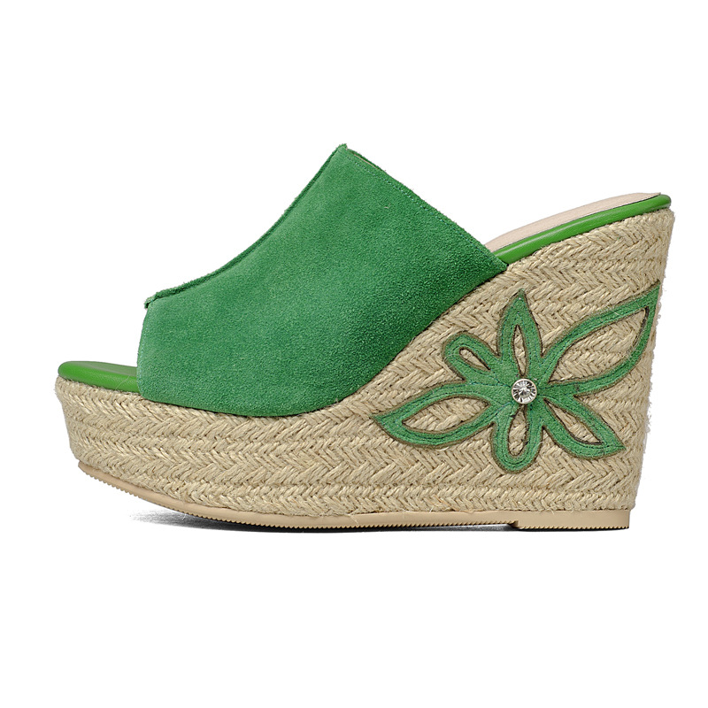 Dép cao gót nữ đế xuồng da bò mới, sandal quai ngang gót dày đi chơi — Màu camel