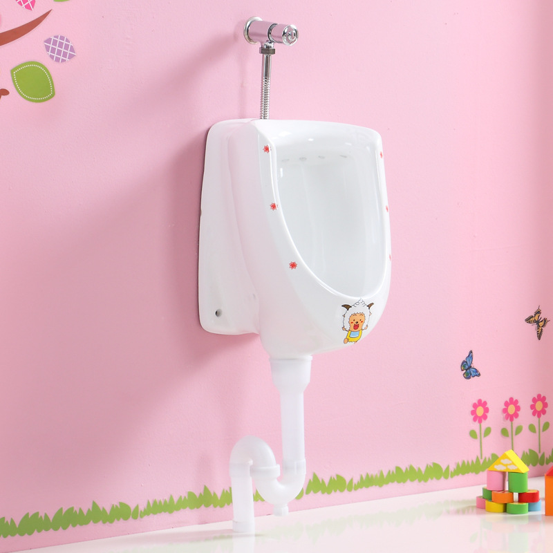 Orinal colorido infantil jardín de infantes de cerámica colgante inodoro niño niños orinal de pie montado en la pared urinario
