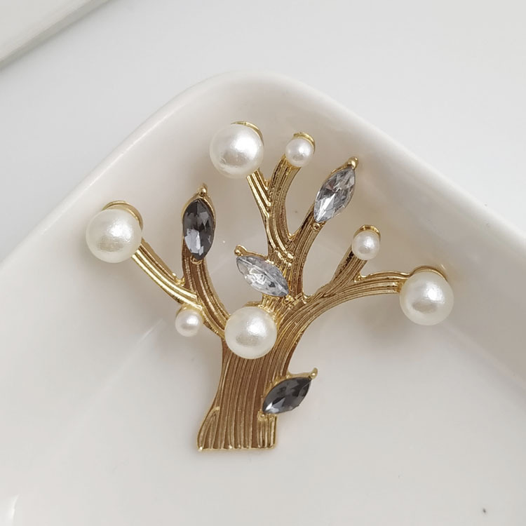 Elegante Baumzweig Brosche Mit Perlen Und Kristallen Für Damen_voghion.com