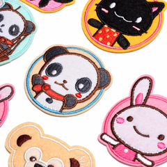 圓圈兔子造型布貼 DIY創意刺繡補丁貼 廠家直銷貼布繡