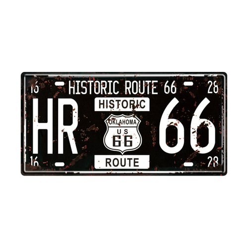 American Retro License Plate Iron Painting Decorative Item Industrial Style Bar Restaurant Home Creative Personal Wall Hangings