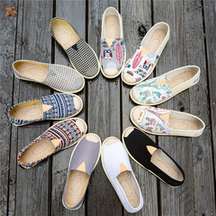 2024 New Fashion Canvas Shoes for Women Students Flat White Shoes Korean Style Casual Fisherman Shoes Slip-On Slides