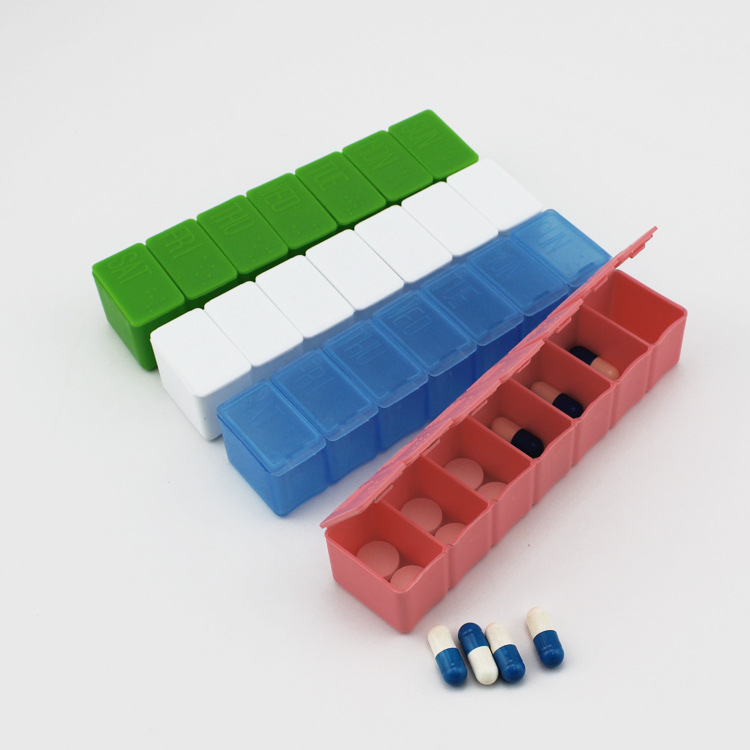Long-type 7-day-a-week Medicine Box, Creative, Portable, Sealed, Environmentally Friendly Pill Capsule, Small Parts Storage and Organization Medicine Box
