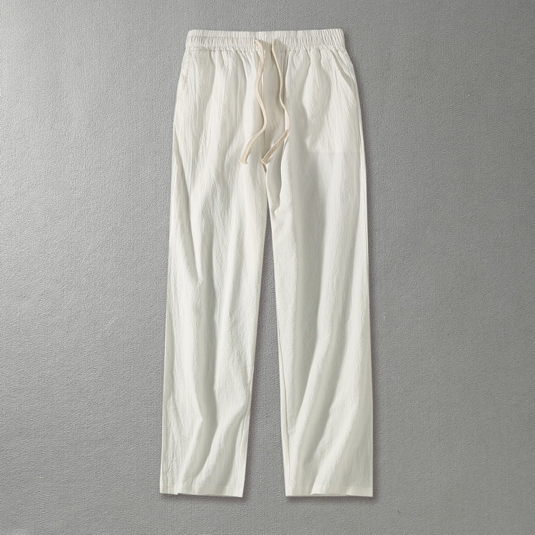 Chinese Style Loose Straight-Leg Pants for Young Men, Plus-Size Wide-Leg Pants, Solid Color Cotton-Linen Casual Long Pants for Men Chinese Style Loose Straight-Leg Pants for Young Men, Plus-Size Wide-Leg Pants, Solid Color Cotton-Linen Casual Long Pants for Men