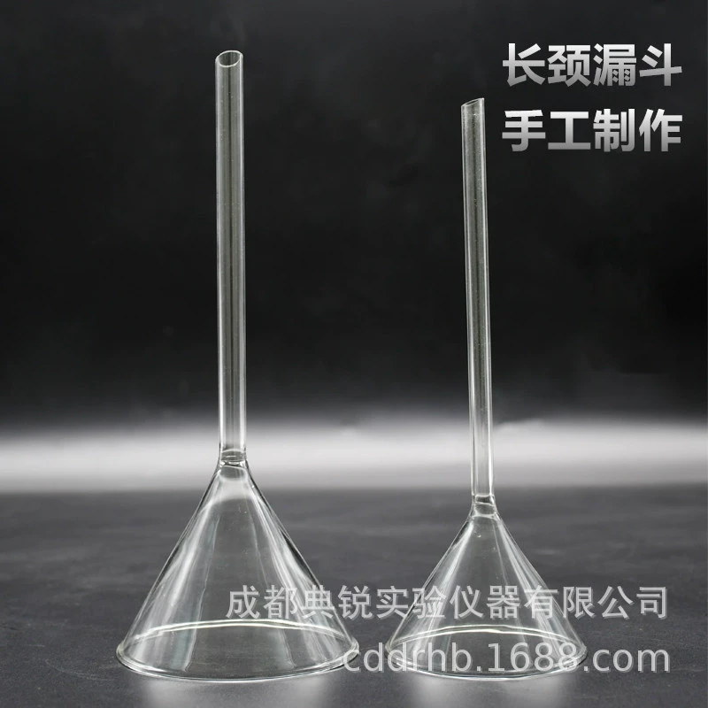 Длинная трубка Стеклянная Воронка длинная шея Воронка треугольник Воронка конус Воронка 60 75 90mmxg