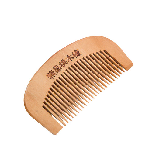 1818 factory direct sales thickened mahogany comb fine tooth comb massage anti-static fine round tooth wood comb wholesale T