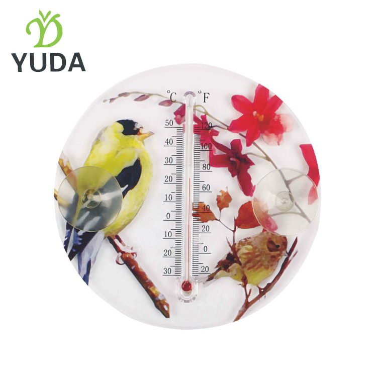 厂家供应圆形温度计 印花圆形室内外温度表 园林温度计