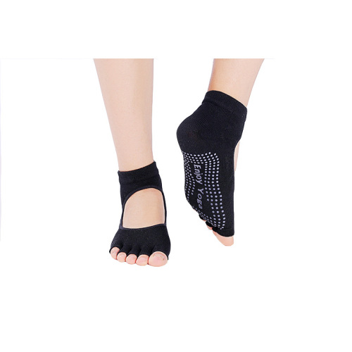 New yoga socks open toe anti-slip glue professional five-toe socks for women with open toes pure cotton split-toe socks cross-border wholesale