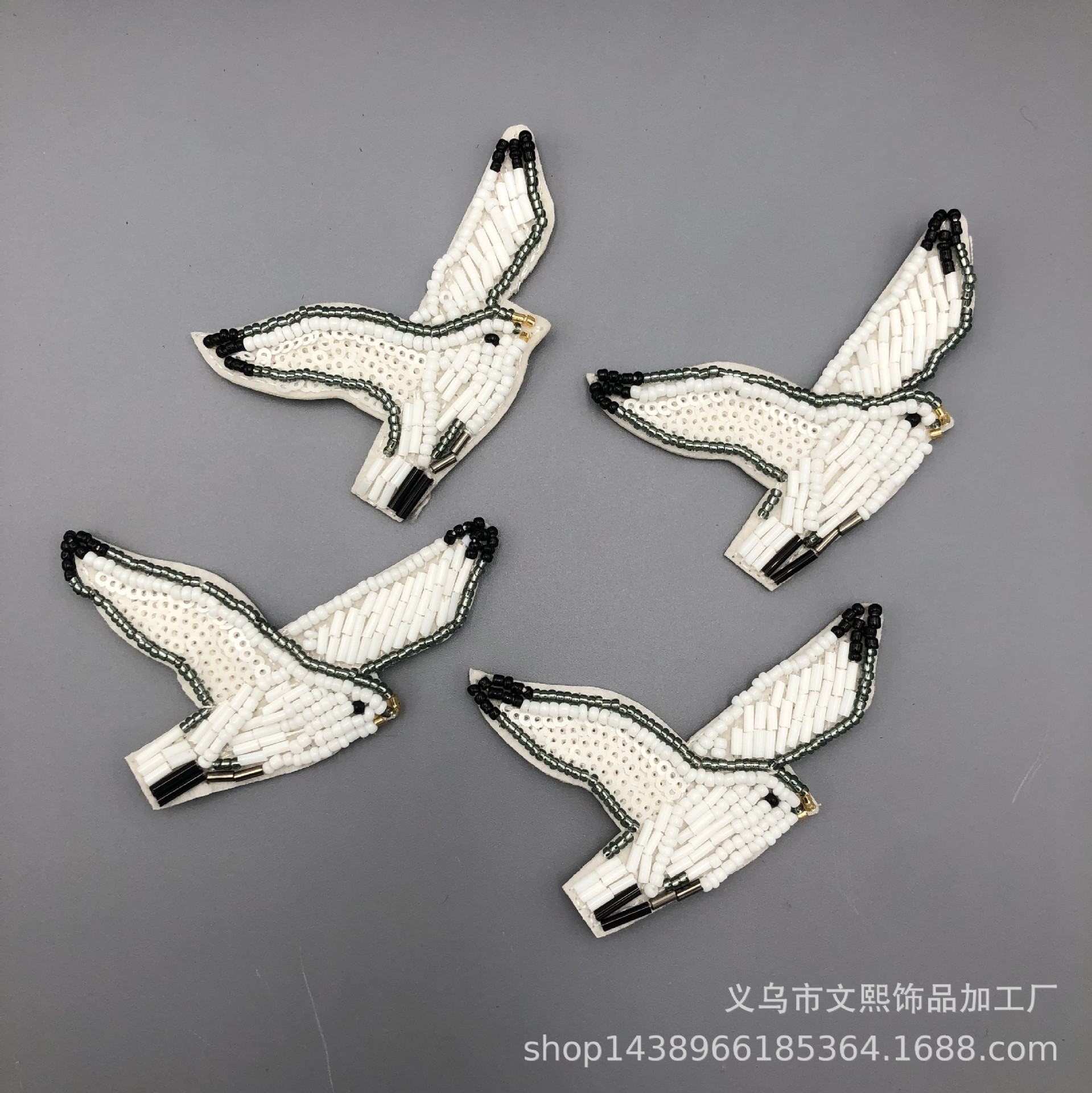 厂家新款 钉珠飞鸟布贴服装包包DIY装饰辅料
