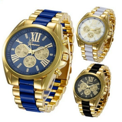 Manufacturer wholesale Geneva fashion high-end three-eye steel band watch men's quartz watch wholesale micro-business supply