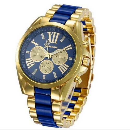 Manufacturer wholesale Geneva fashion high-end three-eye steel band watch men's quartz watch wholesale micro-business supply