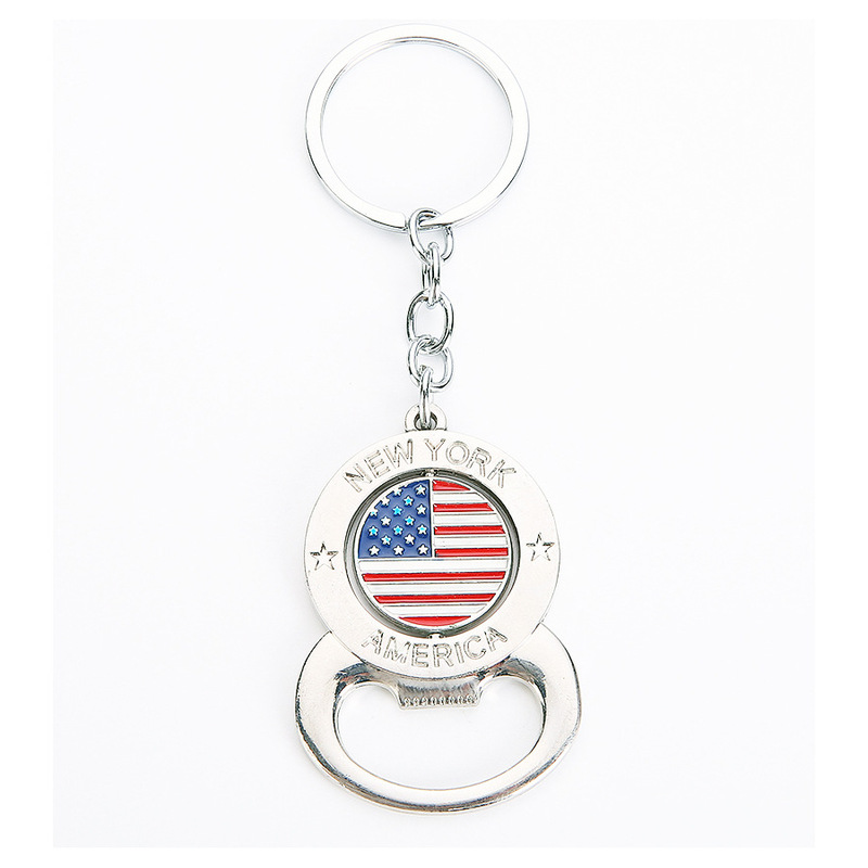 American Independence Day Flag Keychain Pendant Love Statue of Liberty Torch New York Metal Keychain Wholesale