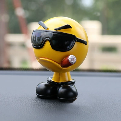 Hahu car decoration creative shaking head doll facial expression bag cute cartoon car interior personalized decoration supplies (Car ornaments) - play-cool-120g