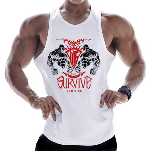 New Muscle Brothers Men's Fitness Vest Men's Breathable Training Top Casual Moisture-wicking Sleeveless Foreign Trade Large Size