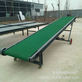 微型皮带输送机图片报价装车石子沙了袋子楼梯上料用皮带输送机