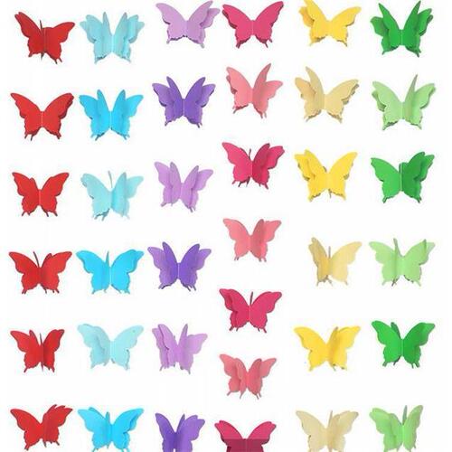 Three-layer large colorful butterfly paper lace paper string children's room shopping mall window decoration wedding birthday party supplies