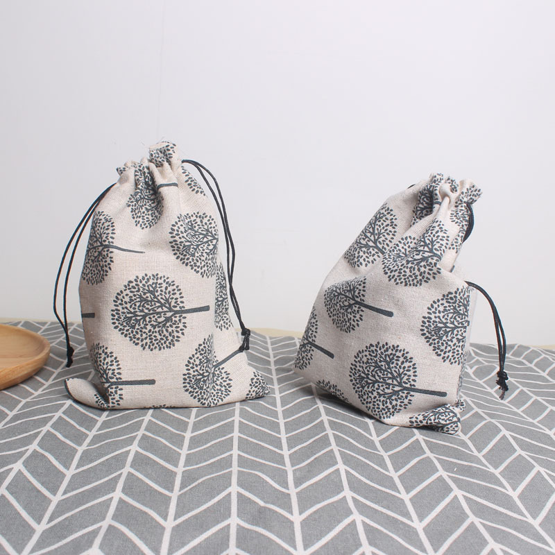 和风束口袋 帆布收纳袋  23*17CM饰品首饰袋