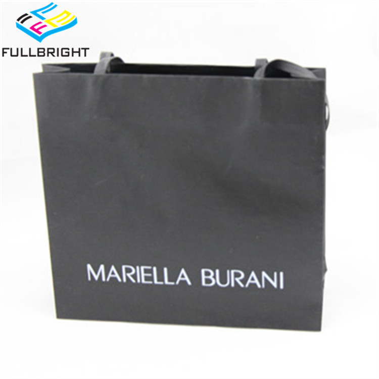 BSCI定做服装礼品个性手提袋 黑色纸袋 服装手提袋批发皮料手腕袋