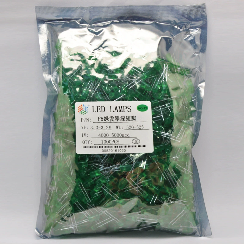 卓越微 LED direct sales F3 green hair emerald green super high bright 3V voltage 3mm round head light glow diode