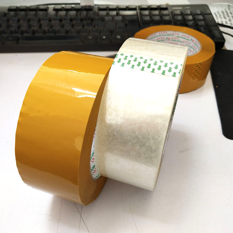 Cinta transparente 45*25 pegamento de sellado de alta adhesivo beige cinta de embalaje expreso transparente fábrica caja completa al por mayor