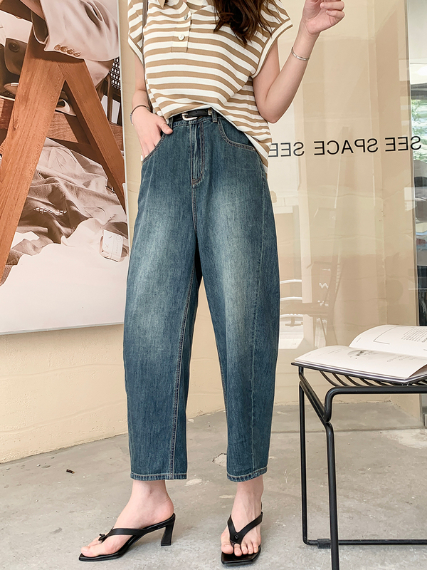 Sister K KSOEUR [Everyone Loves Mango Pants] Super Soft Denim Hip Covering Slim Shoes High Waist Jeans