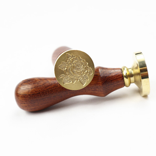 Fire paint seal, sealing wax seal, sealing seal, letter blessing, copper seal head, rosewood handle