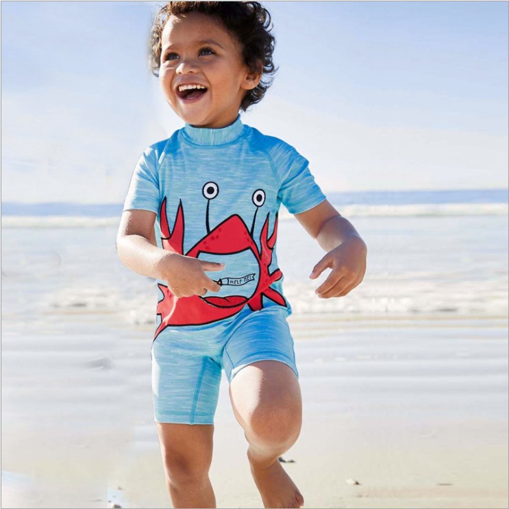 Children's Swimwear Boys' Children's Children's Boys' Cute Baby's Hot Spring Sunscreen Warm Swimsuit Set