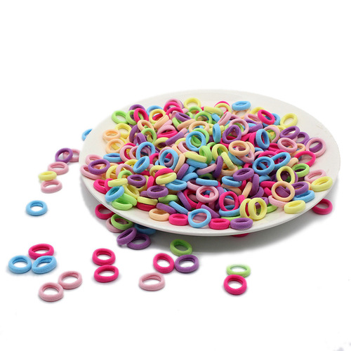 Simple and practical children's headband girl high elastic hair rope cute candy color rubber band small towel hair tie wholesale