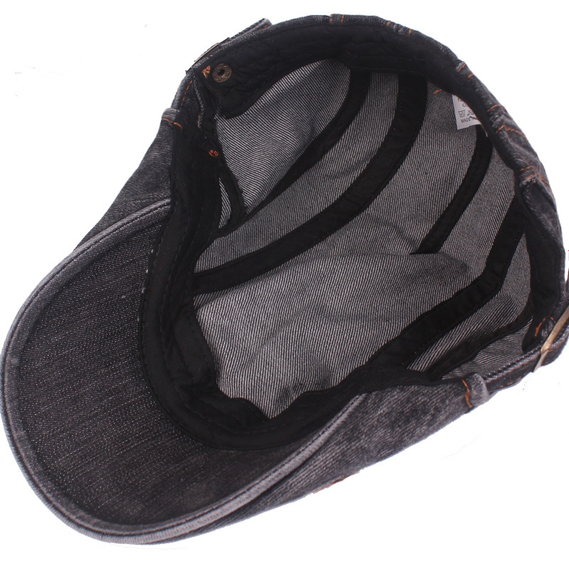 Lavado Denim boina Vintage casquillo primavera y verano sombrero artístico juventud sombrero delantero sombrero de los hombres