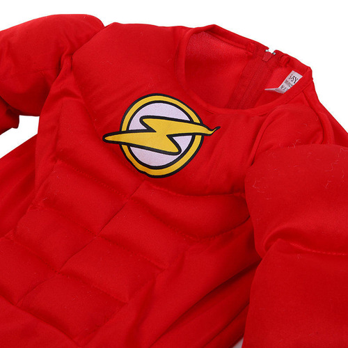 Kids Superhero Muscle Outfit The Flash Halloween Dress Up Boys Cartoon Character Cosplay Costume