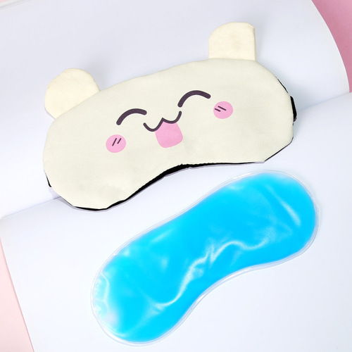 New style eye mask, cartoon cute eye mask with ice pack, Korean version for boys and girls, blackout hot and cold dual-use ice pack eye mask