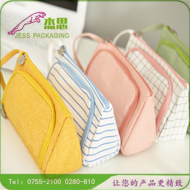 设计新款潮流帆布文具收纳包创意拉链文具盒笔袋量大从优