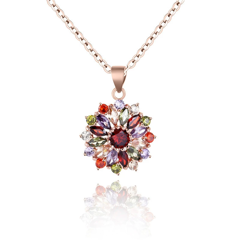 Dudu Butterfly European and American style jewelry, colorful noblewoman necklace, seven colored zircon color splicing necklace