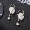 Hypoallergenic universal fashionable earrings with tassels, silver 925 sample, Korean style, internet celebrity, simple and elegant design