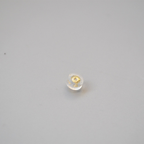 Copper material gold-plated slip-resistant silicone bullet-shaped 925 silver earplug accessories