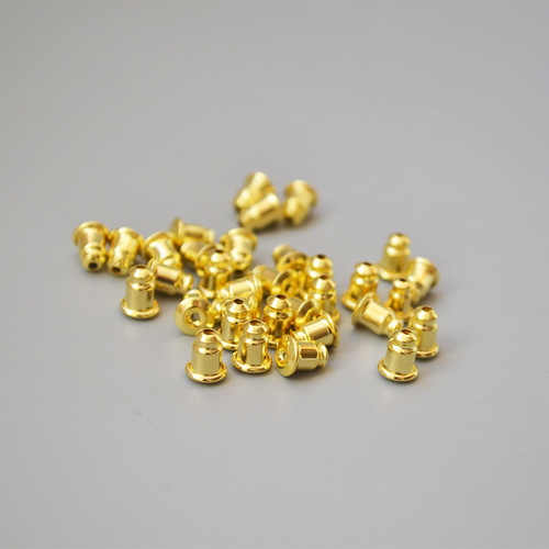 Copper material gold-plated slip-resistant silicone bullet-shaped 925 silver earplug accessories
