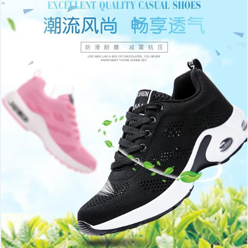 Transfronterizo más el tamaño de los zapatos de las mujeres verano hueco vuelo tejido zapatos de las mujeres zapatillas de deporte cojín de aire mujeres volando zapatillas de deporte tejidas pareja zapatilla de deporte