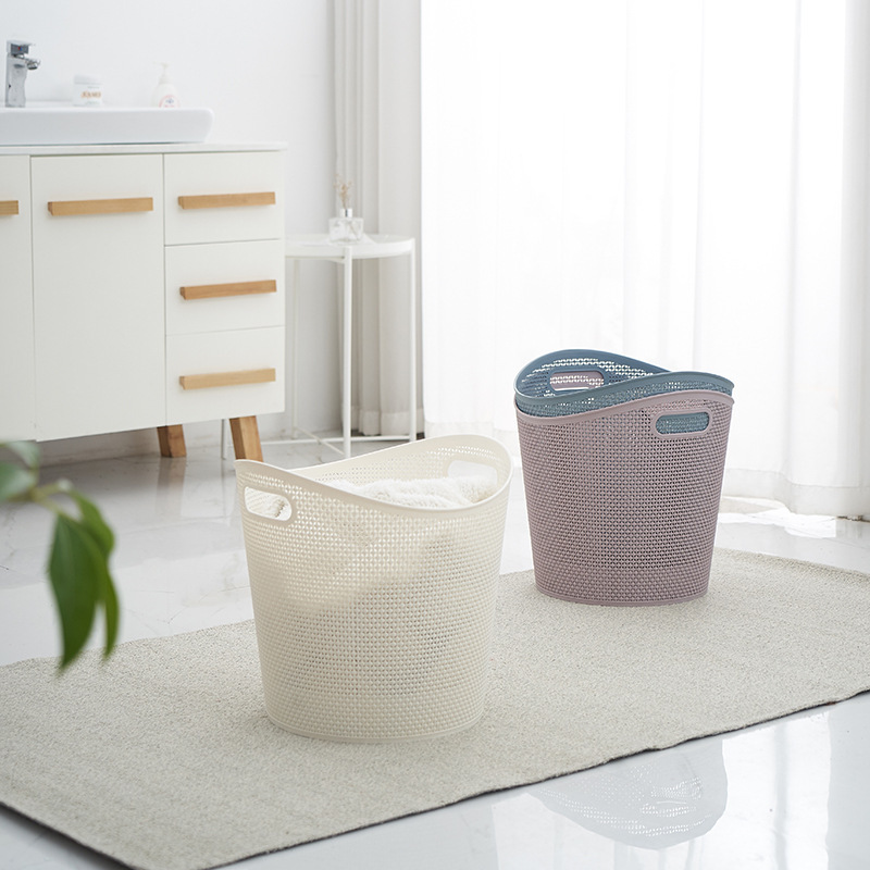 Hollow-out laundry basket household bathroom laundry basket laundry basket multi-functional toy sundries large plastic storage basket