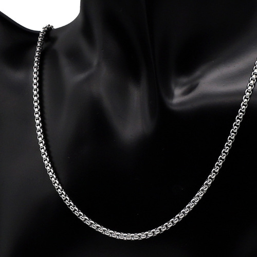 316 stainless steel keel chain square pearl chain diy handmade European and American jewelry accessories titanium steel chain wholesale