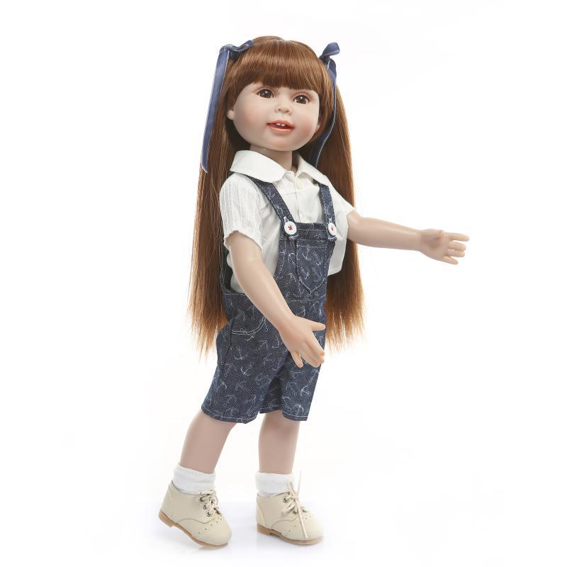 NPK lindo pelo largo princesa completa muñeca de goma niños Playmate casa juego juguete