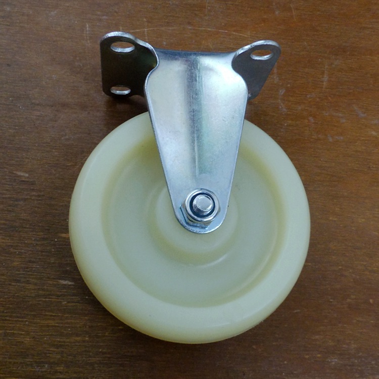 供应5寸白PP固定脚轮 轻型无轴承白PP固定脚轮 工业白PP固定脚轮