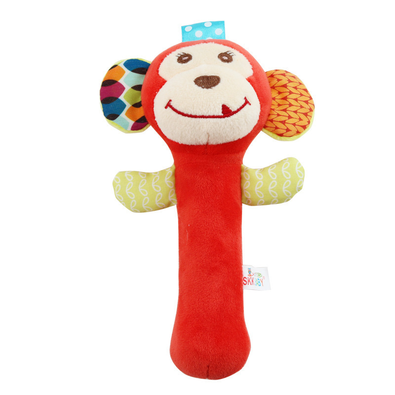 Sonajero de mano SKKbaby, juguete para bebé, sonajero de mano de peluche con forma de animal, campana para cuna, juguete educativo.